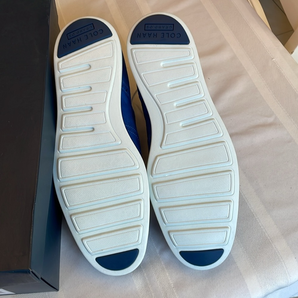 NWOT Cole Haan Men's Original Grand Shortwing Blue Suede Shoes, Size 11.5 M - Picture 8 of 8